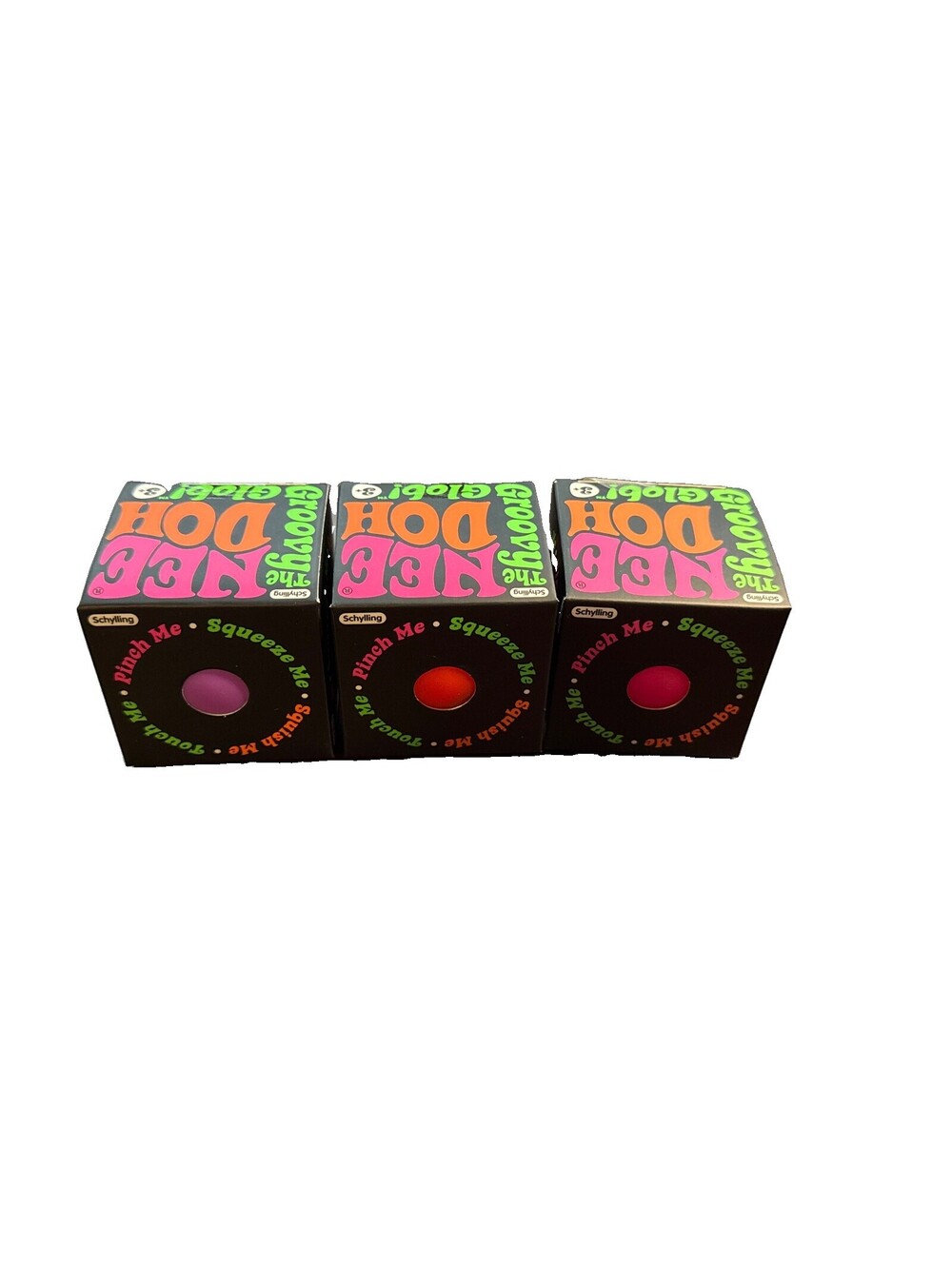 NeeDoh GROOVY GLOB - Lot of 3 Purple, Orange and Pink - SEALED / BRAND NEW